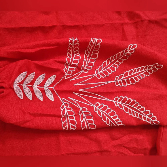 Bornladies Fashion embroidered linen red dress. Small. - Picture 7 of 7